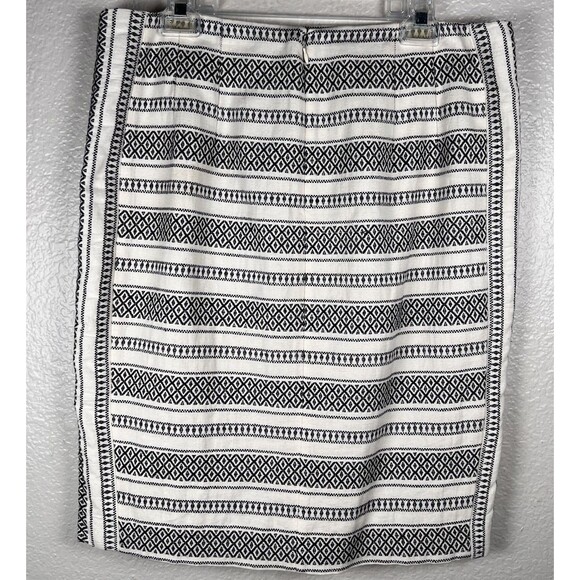Ann Taylor Loft Sz 14 Pencil Skirt Knee Length High Rise Geometric Striped - Picture 3 of 10